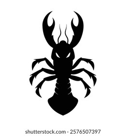 Lobster Silhouette Vector Art Illustration and Black Lobster Design