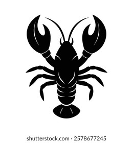 Lobster Silhouette Vector Art Illustration and Black Lobster Design