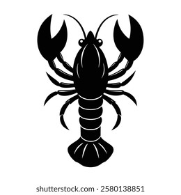 Lobster Silhouette Vector Art Illustration and Black Lobster Design