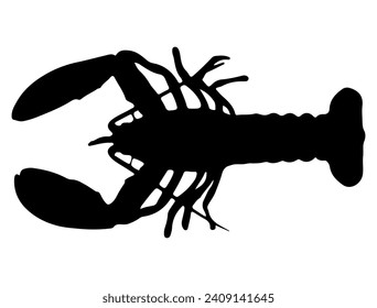 Lobster silhouette vector art white background