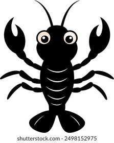Lobster silhouette vector design art