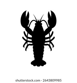 Projeto de ilustração plana vetor silhueta de lagosta.