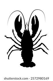  lobster silhouette - vector illustration