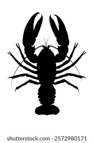  lobster silhouette - vector illustration