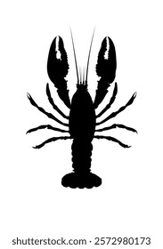  lobster silhouette - vector illustration