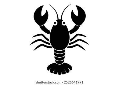 lobster silhouette vector illustration on white background