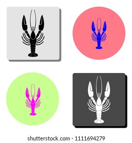 Lobster. simple flat vector icon illustration on four different color backgrounds