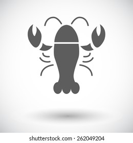 Lobster. Single flat icon on white background. Vector illustration.