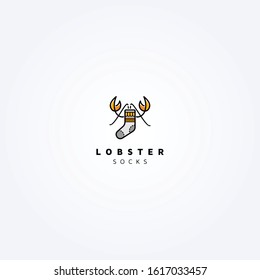 Lobster Socks Line Art Double Meaning Logo