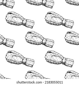 lobster tail cooking in seamless pattern with hand drawing style