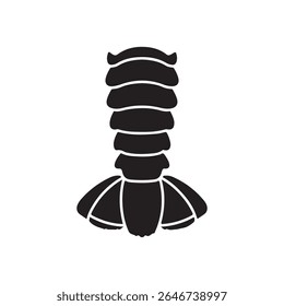Lobster tail silhouette vector flat illustration design.