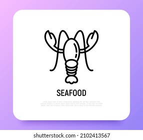 Lobster thin line icon. Seafood. Modern vector illustration for restaurant logo.