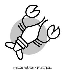 lobster thin line vector icon