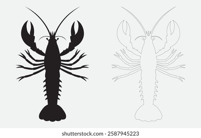 Lobster vector art Illustration Isolated on white background
