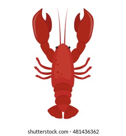 Lobster vector flat illustration isolated on white background