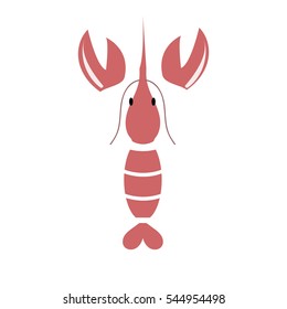 Lobster vector flat illustration isolated on white background.