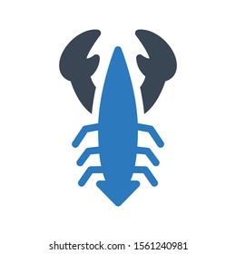 lobster vector glyph colour icon 