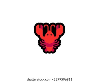 Lobster vector icon. Delicious seafood. Emoji illustration. Isolated Lobster vector emoticon