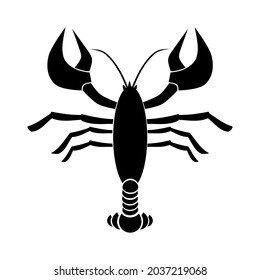 Lobster vector icon illustration isolated on white background. Healty food icon and Fresh seafood icon.