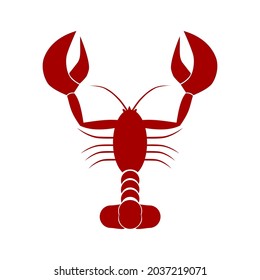 Lobster vector icon illustration isolated on white background. Healty food icon and Fresh seafood icon.