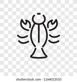 Lobster vector icon isolated on transparent background, Lobster logo concept