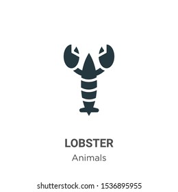 Lobster vector icon on white background. Flat vector lobster icon symbol sign from modern animals collection for mobile concept and web apps design.