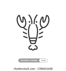 Lobster vector icon outlined illustration