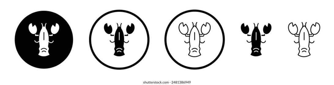 Lobster vector icon set in black and white color.