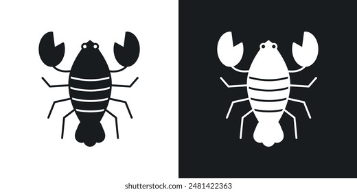 Lobster vector icon set in black color.