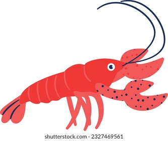 Lobster vector illustration in cartoon style. Seafood product design.