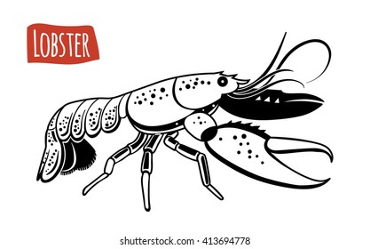 Lobster, vector illustration, cartoon style