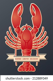 lobster vector illustration clip art logo 