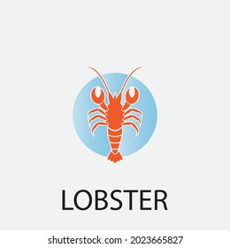 plantilla de logotipo de icono de ilustración de vector de bogavante