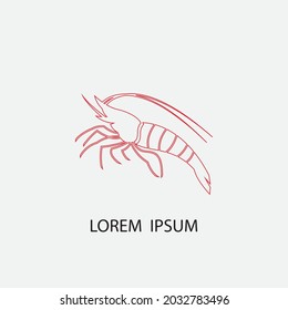 plantilla de logotipo de icono de ilustración de vector de bogavante