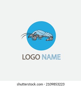 plantilla de logotipo de icono de ilustración de vector de bogavante
