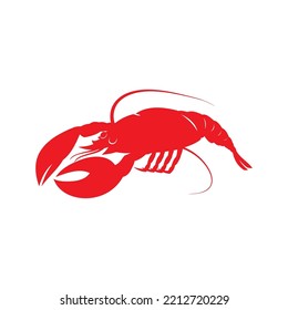 plantilla de logotipo de icono de ilustración de vector de bogavante