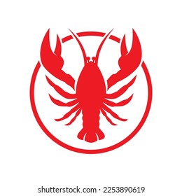 plantilla de logotipo de icono de ilustración de vector de bogavante