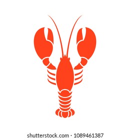 Lobster. Vector illustration. Prepared lobster on white background. Healthy food. 