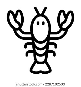 Lobster Vector Line Icon Design
