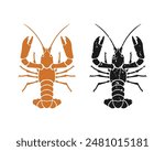 lobster vector logo. white background