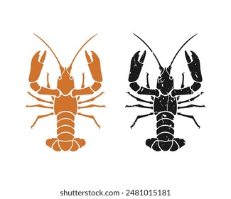 lobster vector logo. white background