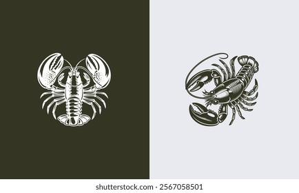 Lobster vector on white background