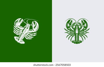 Lobster vector on white background