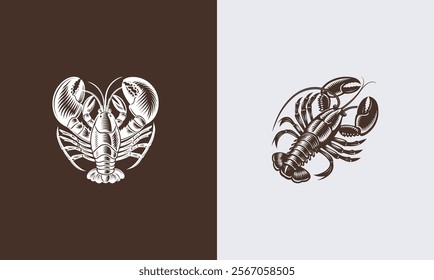 Lobster vector on white background