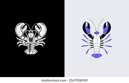 Lobster vector on white background