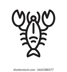 Ícone De Contorno Do Vetor De Lagosta. Arquivo EPS 10 