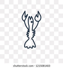 Lobster vector outline icon isolated on transparent background, high quality linear Lobster transparency concept can be used web and mobile