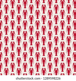 Lobster Vector seamless red repeat for any use on light brown background
