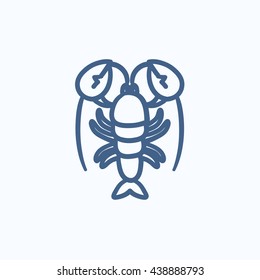 Lobster vector sketch icon isolated on background. Hand drawn Lobster icon. Lobster sketch icon for infographic, website or app.