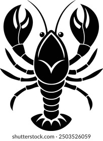 Lobster Vector Style Silhouette Illustration